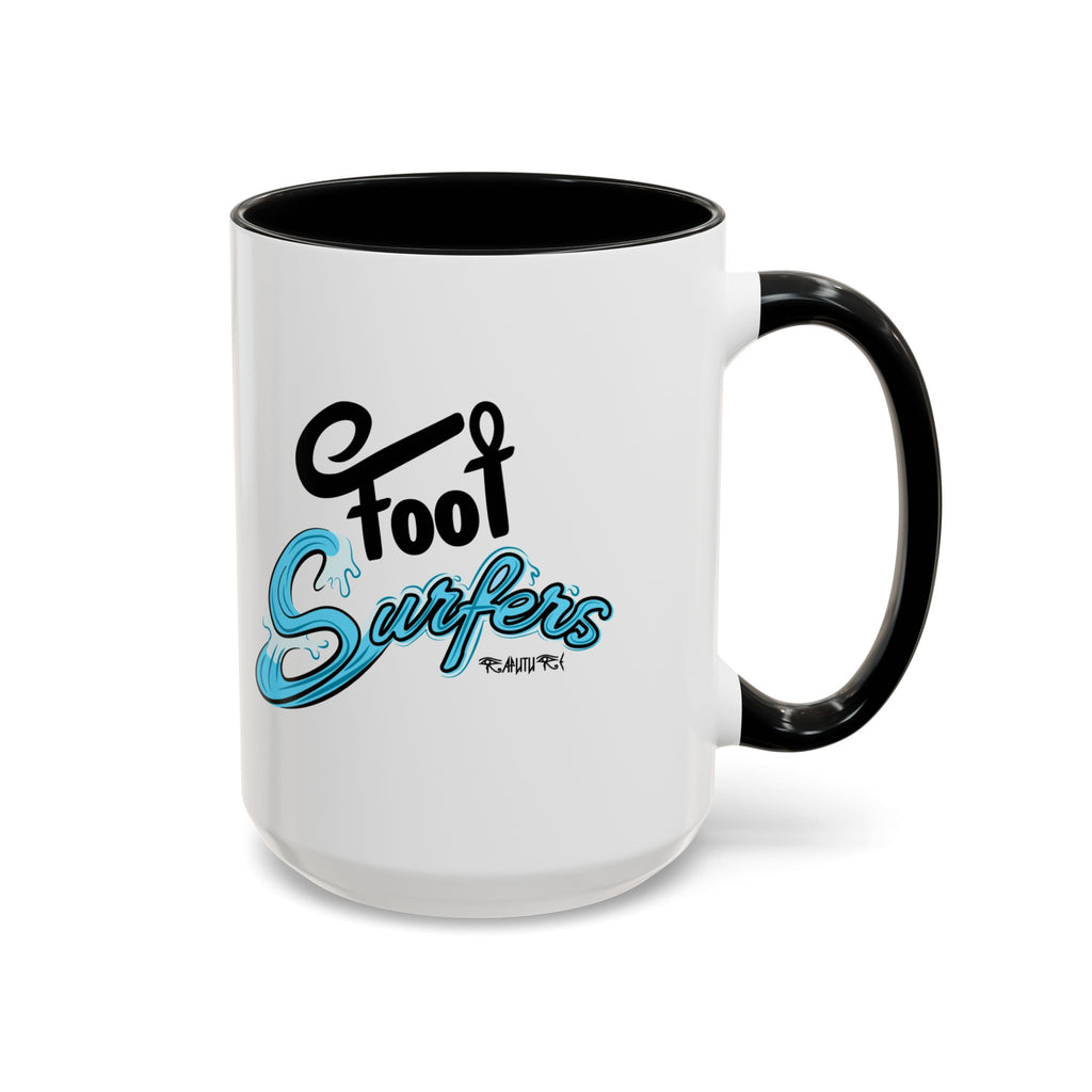 FootSurfers Coffee Mug - FootSurfer Design with Inside Color Accents