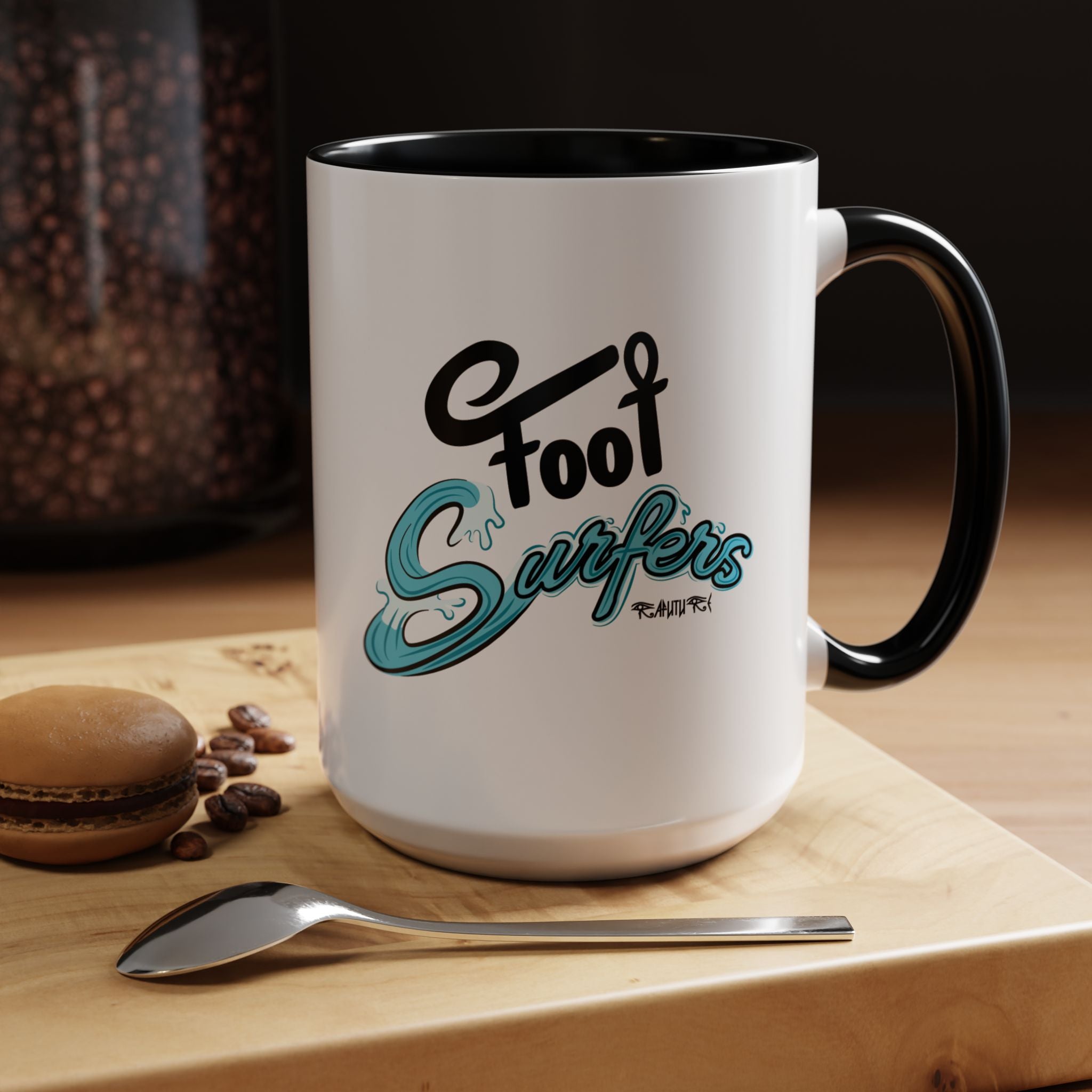 FootSurfers Coffee Mug - FootSurfer Design with Inside Color Accents
