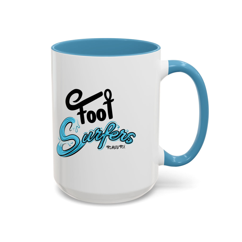FootSurfers Coffee Mug - FootSurfer Design with Inside Color Accents