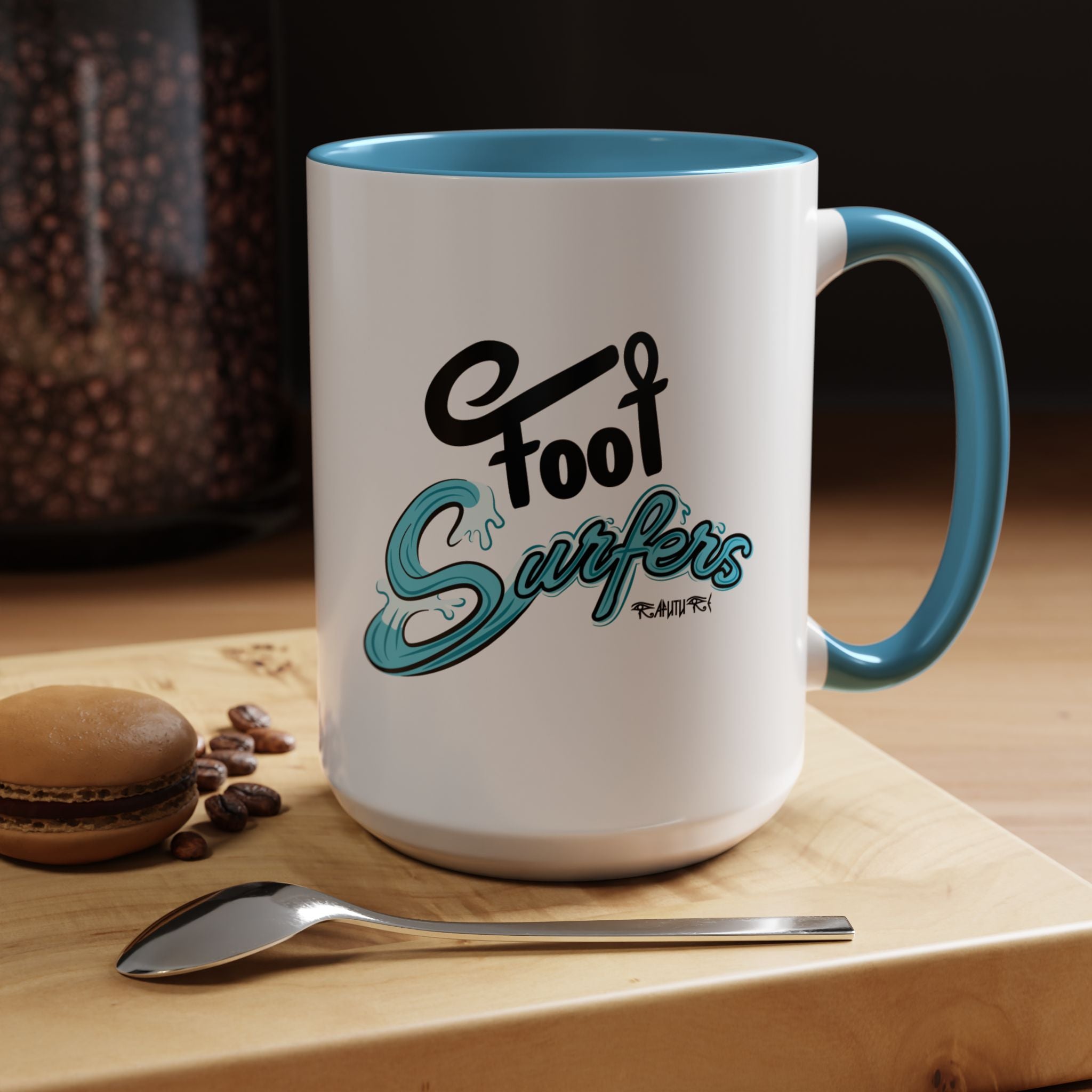 FootSurfers Coffee Mug - FootSurfer Design with Inside Color Accents